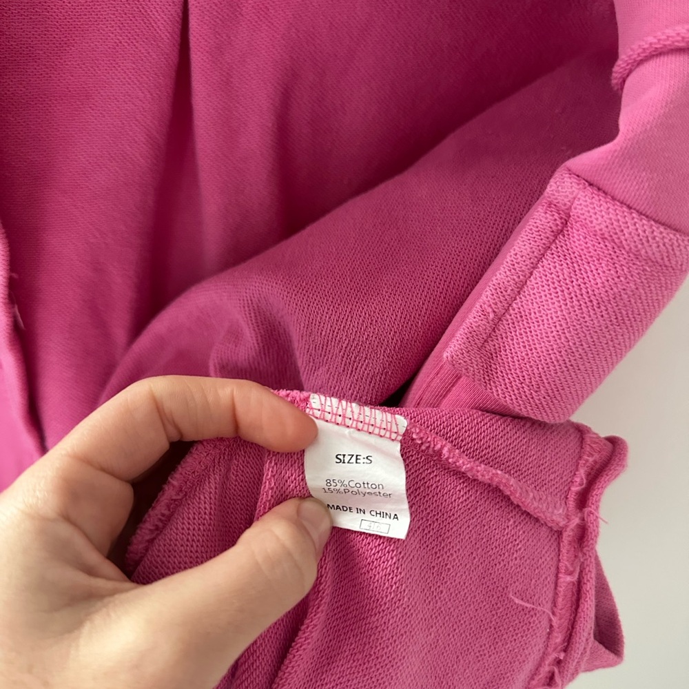 Pink Oversized Button-Up Distressed Shirt Jacket/ Shacket - Picture 9 of 9
